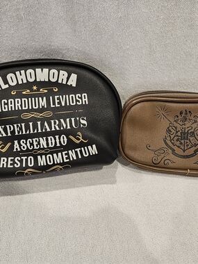 Licensed Harry Potter 2 Piece Cosmetic Toiletry, Make Up Bag & Brush Bag